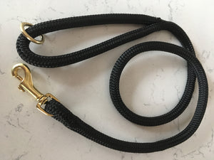 Slow fashion luxury black rope lead for spoint doggos with gold detail