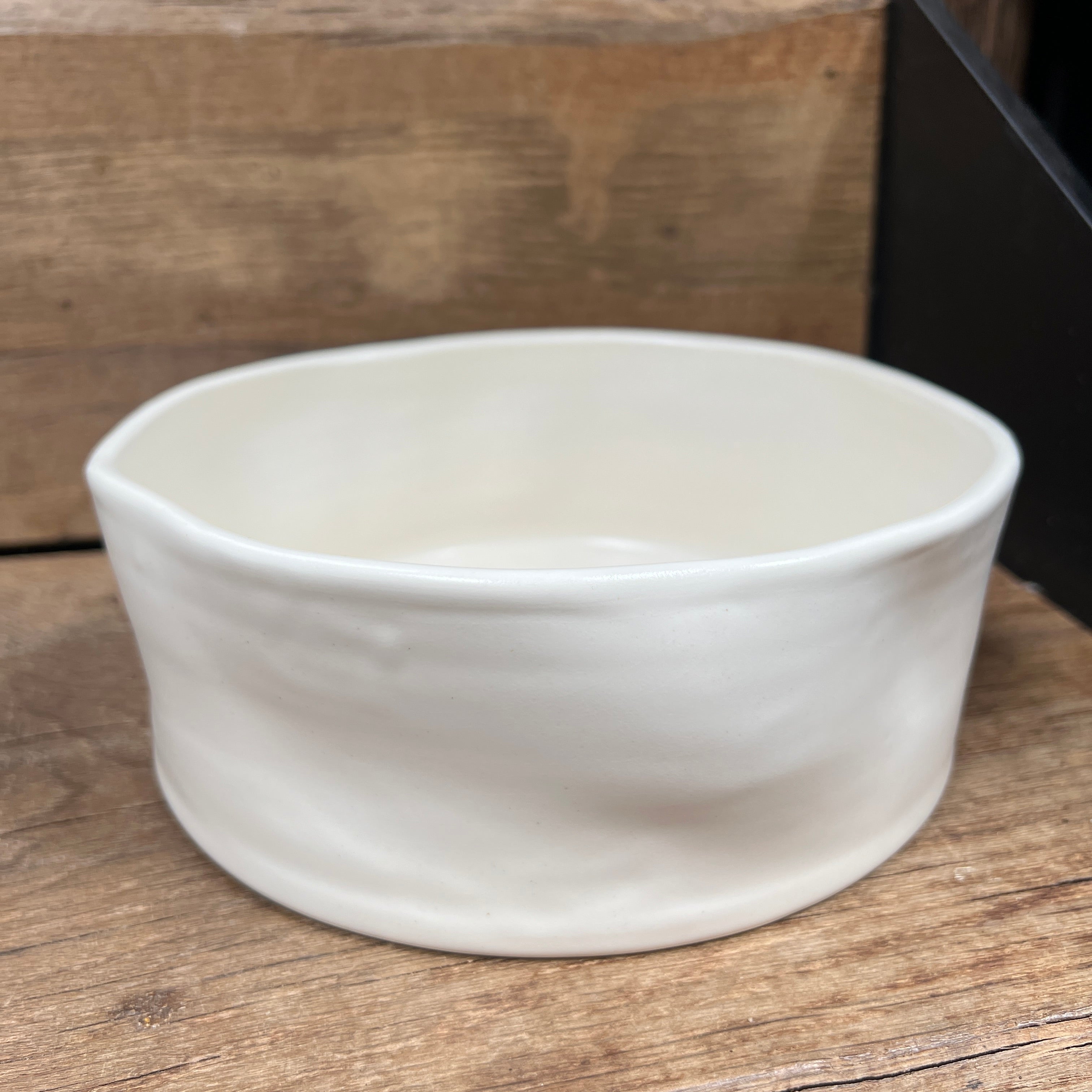 White Designer Dog Bowl - Wibble