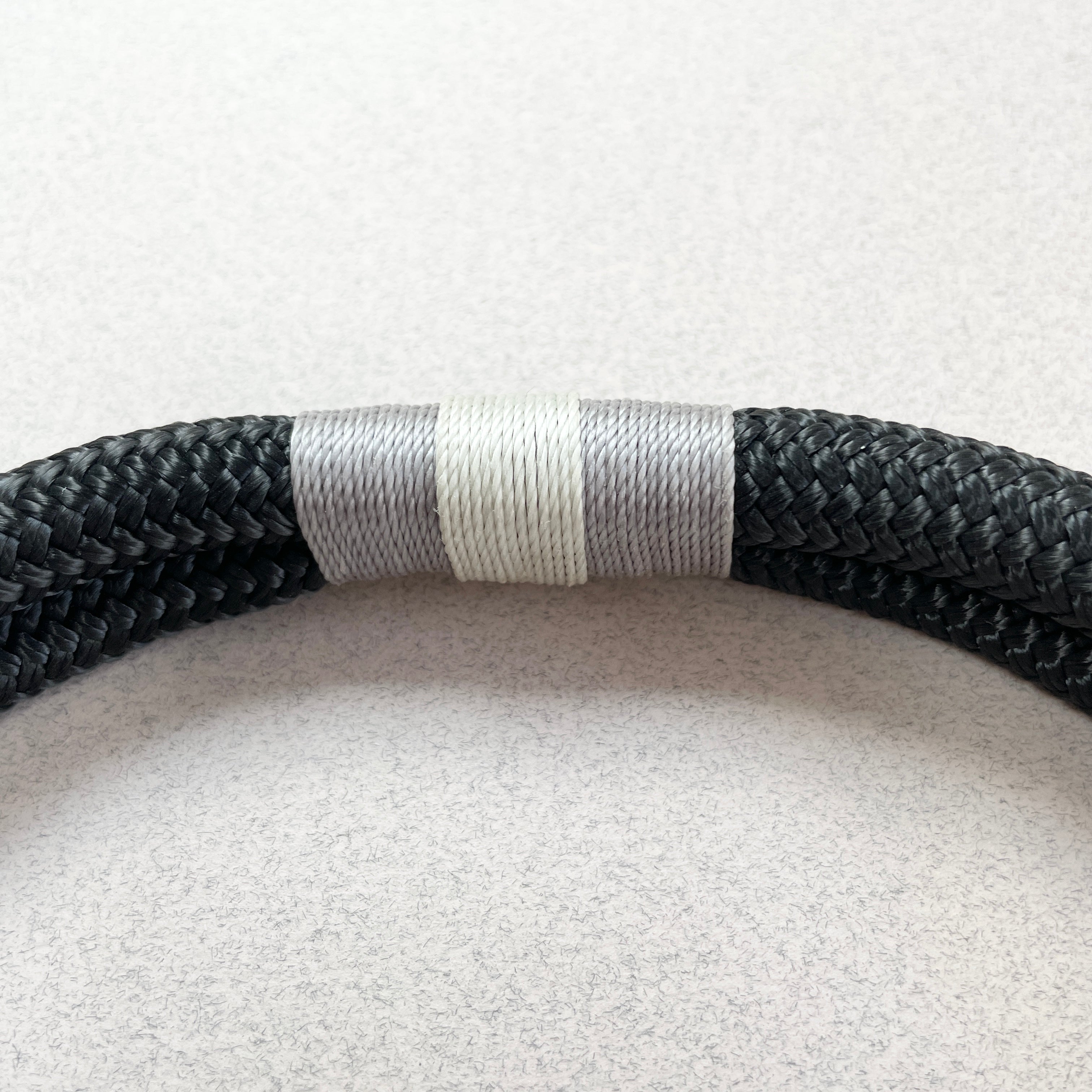 Luxury Rope Dog Collar - Silver Birch