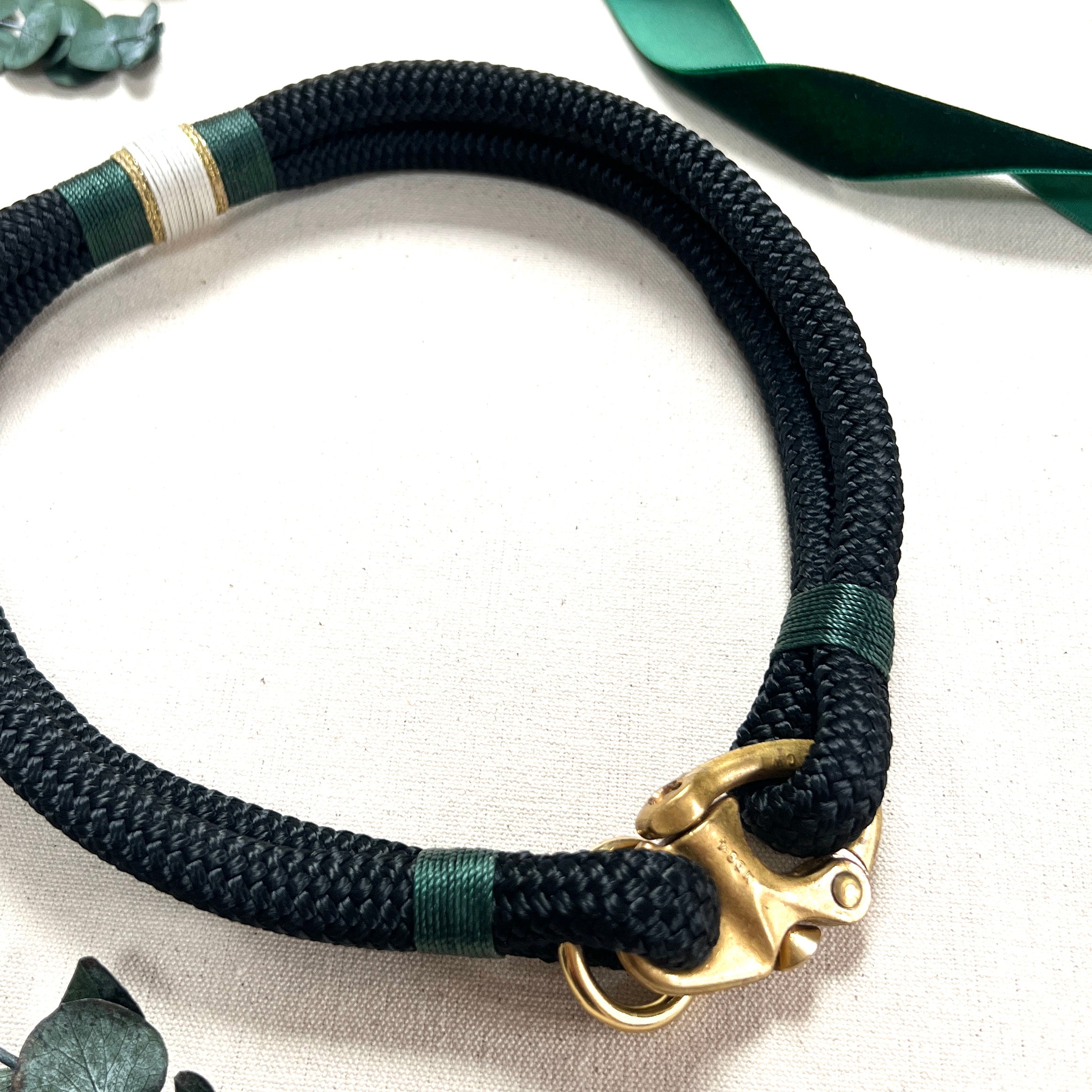 Luxury Rope Dog Collar - Mistletoe