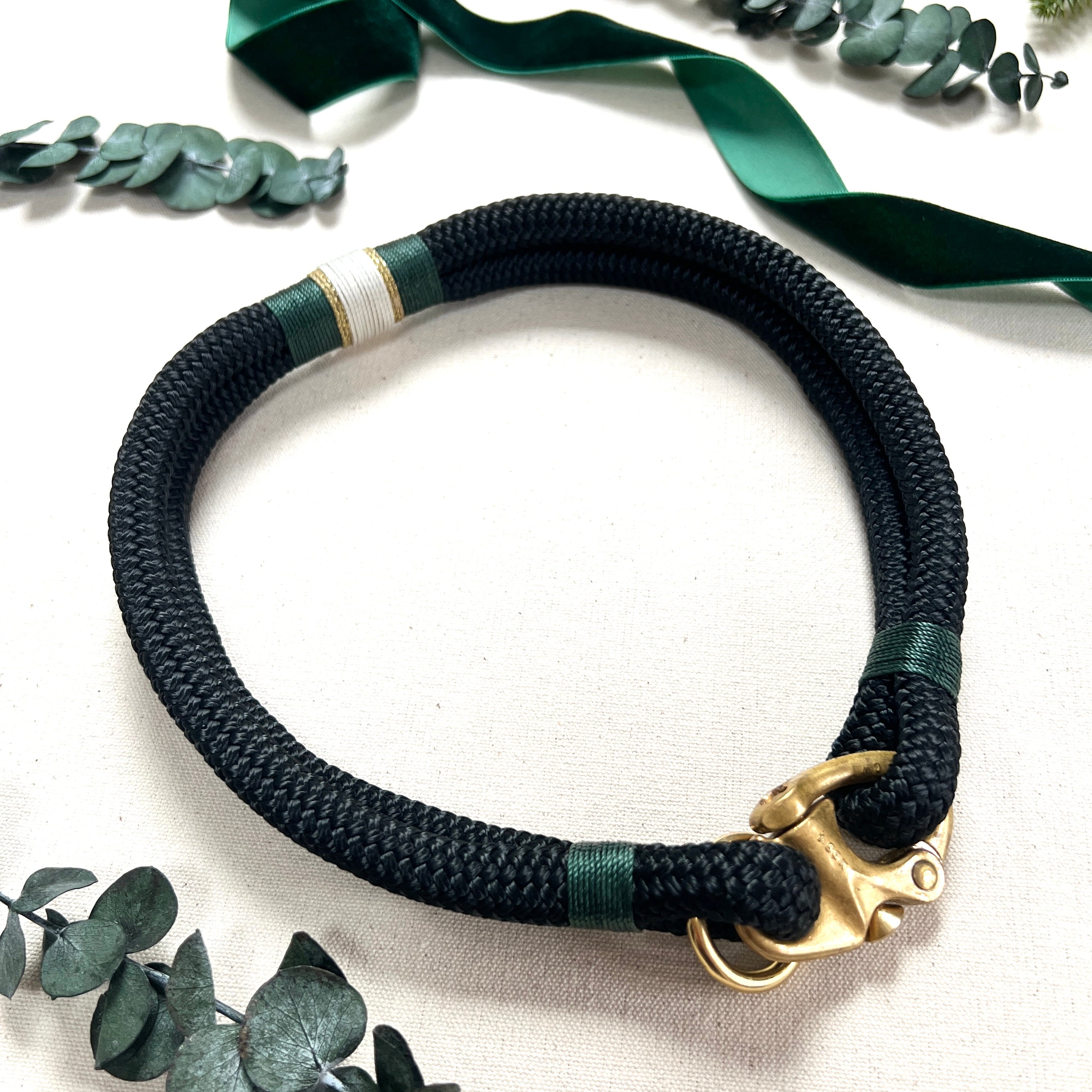 Luxury Dog Collar in forest green