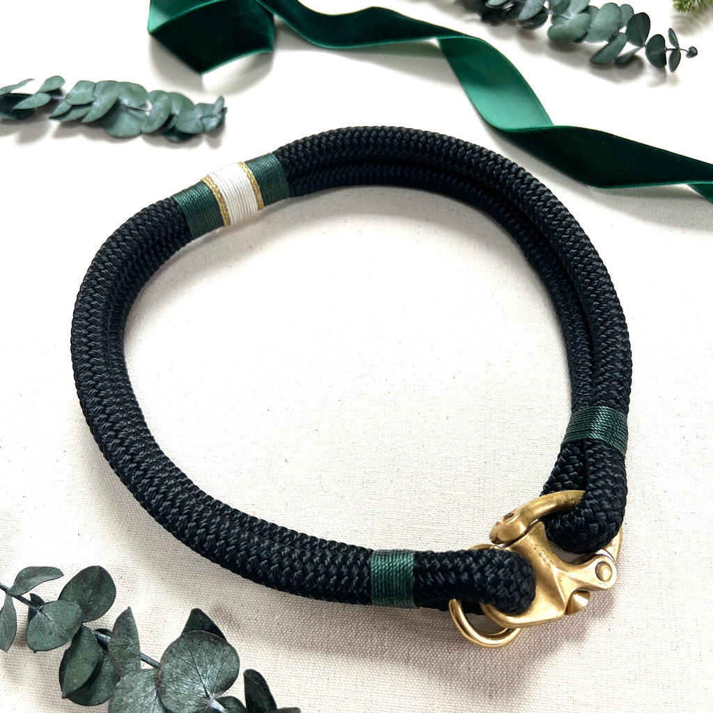Luxury Dog Collar in forest green
