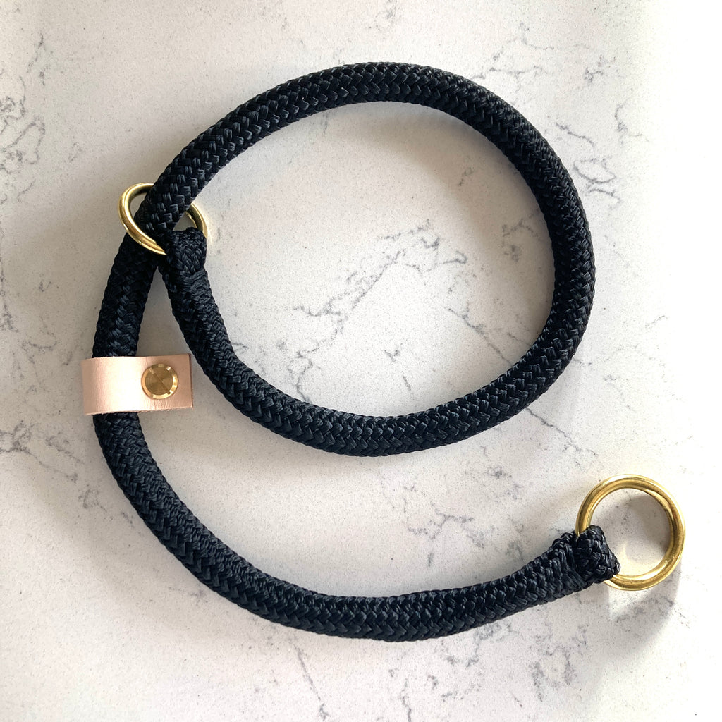 luxury rope slip collar for working dog