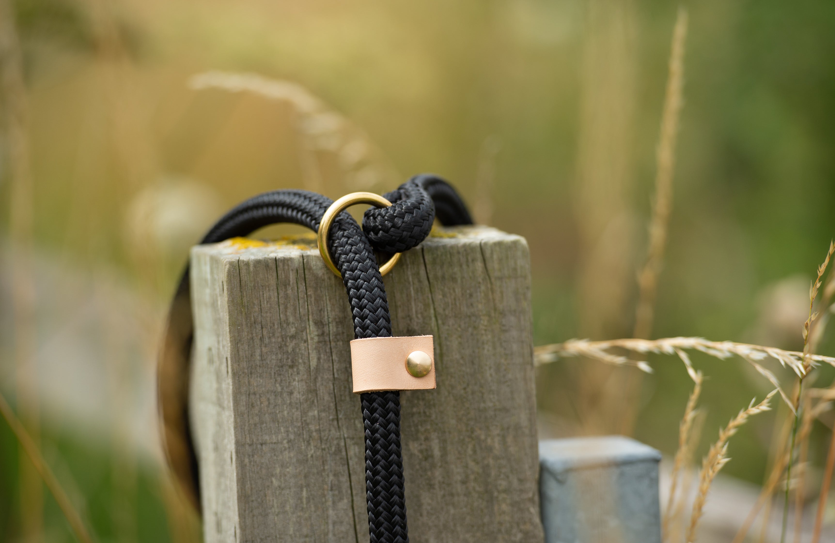 Luxury Rope slip lead in rural setting of the beautiful oxfordshire countryside